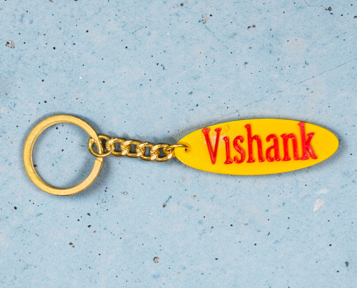 Custom Name Keychain – Dual Colour (Personalized Gift)